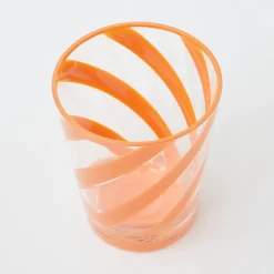 Mrs. Alice Glasses|Orange Swirl Outdoor Glasses (Set Of 6)