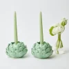 Mrs. Alice Candle Holders|Pale Green Artichoke Candle Holder (Pair)