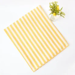Mrs. Alice Tablecloths|Passalacqua Yellow Stripe Tablecloth