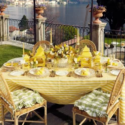 Mrs. Alice Tablecloths|Passalacqua Yellow Stripe Tablecloth