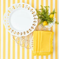 Mrs. Alice Tablecloths|Passalacqua Yellow Stripe Tablecloth