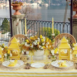 Mrs. Alice Tablecloths|Passalacqua Yellow Stripe Tablecloth