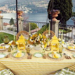 Mrs. Alice Tablecloths|Passalacqua Yellow Stripe Tablecloth