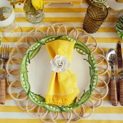 Mrs. Alice Tablecloths|Passalacqua Yellow Stripe Tablecloth