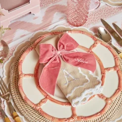 Mrs. Alice Napkin Rings, Bows & Wreaths|Personalised Dusty Pink Napkin Bow