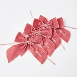 Mrs. Alice Napkin Rings, Bows & Wreaths|Personalised Dusty Pink Napkin Bow