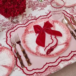 Mrs. Alice Napkin Rings, Bows & Wreaths|Personalised Red Velvet Napkin Bow