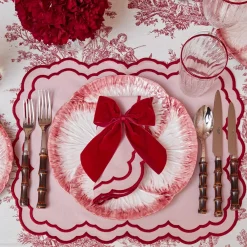 Mrs. Alice Napkin Rings, Bows & Wreaths|Personalised Red Velvet Napkin Bow