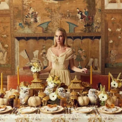 Mrs. Alice Bamboo Crockery|Petal Bamboo Ceramic Dinner Plate (Set Of 4)