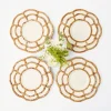 Mrs. Alice Dinner Plates|Petal Bamboo Ceramic Dinner & Starter Plates (Set Of 8)