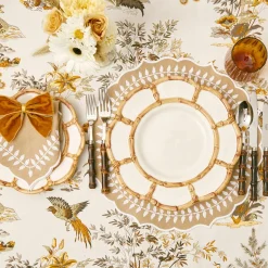 Mrs. Alice Dinner Plates|Petal Bamboo Ceramic Dinner Plate (Set Of 4)