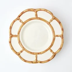 Mrs. Alice Dinner Plates|Petal Bamboo Ceramic Dinner Plate (Set Of 4)