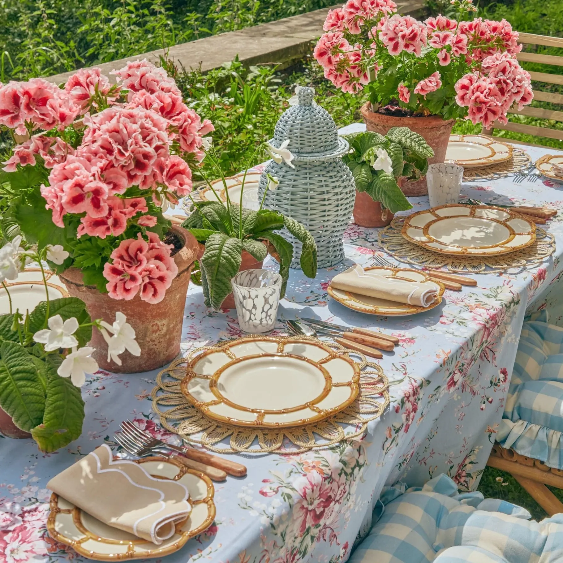 Mrs. Alice Crockery Sets|Petal Bamboo Ceramic Dinner Plate (Set Of 4)