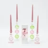 Mrs. Alice Candlescapes|Pink & Green Camille Candle Set (Pink Candles)