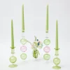 Mrs. Alice Candle Holders|Pink & Green Camille Candle Set (Green Candles)