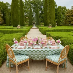 Mrs. Alice Crockery Sets|Pink & Green Pagoda Dinner Plate (Set Of 4)