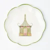 Mrs. Alice Dinner Plates|Pink & Green Pagoda Dinner Plate