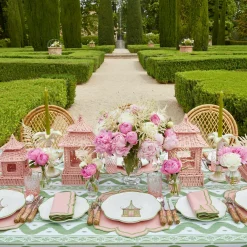 Mrs. Alice Dinner Plates|Pink & Green Pagoda Dinner Plate