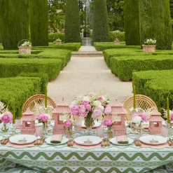 Mrs. Alice Dinner Plates|Pink & Green Pagoda Dinner Plate