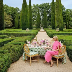 Mrs. Alice Dinner Plates|Pink & Green Pagoda Dinner Plate (Set Of 4)