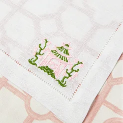 Mrs. Alice Napkins|Pink & Green Pagoda Napkins (Set Of 4)