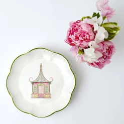 Mrs. Alice Starter Plates|Pink & Green Pagoda Starter Plate (Set Of 4)