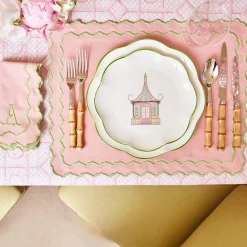 Mrs. Alice Starter Plates|Pink & Green Pagoda Starter Plate