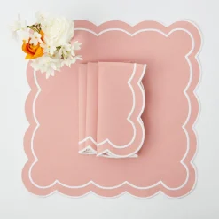 Mrs. Alice Napkins|Pink Applique Napkins (Set Of 4)