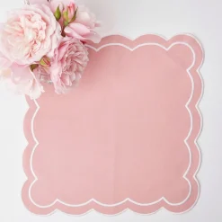 Mrs. Alice Napkins|Pink Applique Napkins (Set Of 4)