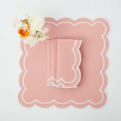 Mrs. Alice Napkins|Pink Applique Napkins (Set Of 4)