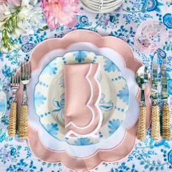 Mrs. Alice Napkins|Pink Applique Napkins (Set Of 4)