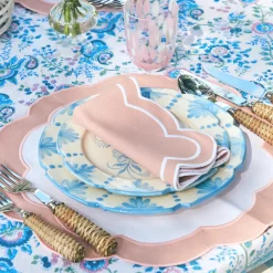 Mrs. Alice Napkins|Pink Applique Napkins (Set Of 4)