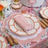 Mrs. Alice Table Linen Sets|Pink Applique Placemats & Napkins (Set Of 4)