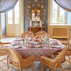 Mrs. Alice Table Linen Sets|Pink Applique Placemats & Napkins (Set Of 4)