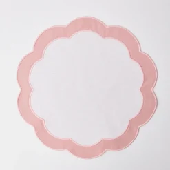 Mrs. Alice Table Linen Sets|Pink Applique Placemats & Napkins (Set Of 4)