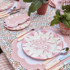 Mrs. Alice Placemats|Pink Applique Placemats (Set Of 4)