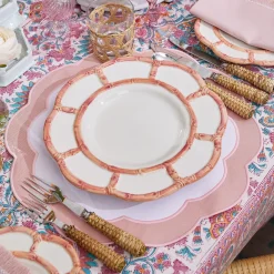 Mrs. Alice Placemats|Pink Applique Placemats (Set Of 4)