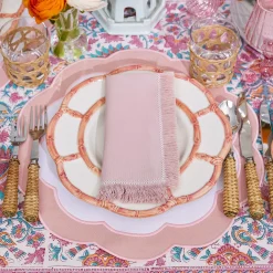Mrs. Alice Placemats|Pink Applique Placemats (Set Of 4)