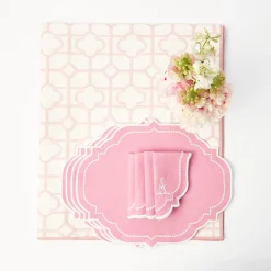 Mrs. Alice Table Linen Sets|Pink Bamboo & Amelie Linen Set