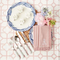 Mrs. Alice Tablecloths|Pink Bamboo Tablecloth