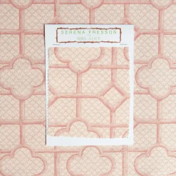Mrs. Alice Serena Fresson Fabrics|Pink Bamboo Trellis Fabric