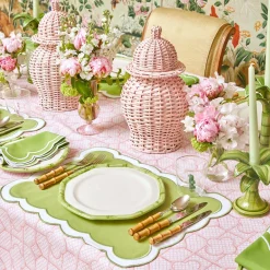 Mrs. Alice Tablecloths|Pink Bamboo Trellis Tablecloth