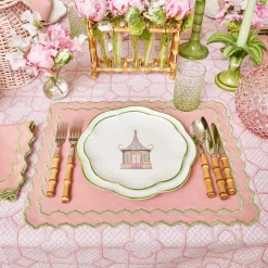 Mrs. Alice Tablecloths|Pink Bamboo Trellis Tablecloth