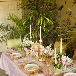 Mrs. Alice Tablecloths|Pink Bamboo Trellis Tablecloth