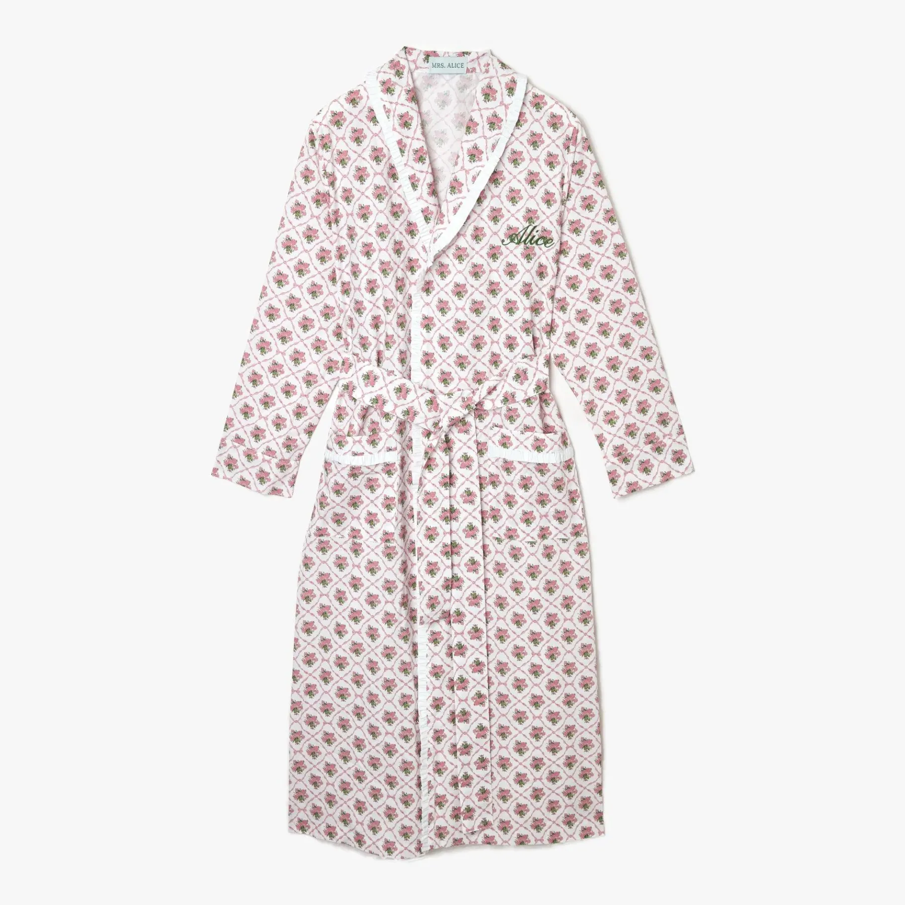 Mrs. Alice Aprons & Robes|Pink Bouquet Dressing Gown