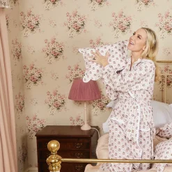 Women Mrs. Alice Alice Nightdresses|Pink Bouquet Dressing Gown