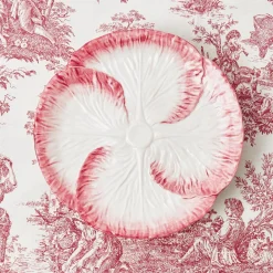 Mrs. Alice Dinner Plates|Pink Capri Lettuce Dinner Plate (Set Of 4)