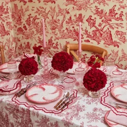 Mrs. Alice Dinner Plates|Pink Capri Lettuce Dinner Plate (Set Of 4)