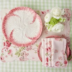 Mrs. Alice Dinner Plates|Pink Capri Lettuce Dinner Plate (Set Of 4)