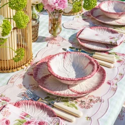 Mrs. Alice Dinner Plates|Pink Capri Lettuce Dinner Plate (Set Of 4)